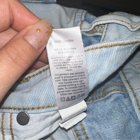 PACSUN 24 Waist Mom Jeans Women's Two Tone Light Wash Hight Rise 100% Cotton - Picture 13 of 13